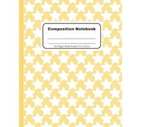 Yellow Stars Composition Notebook: Wide-Ruled School Book for Kids