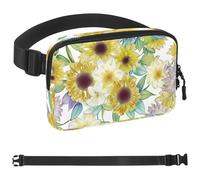 Yellow Sunflower-215 Sac banane pour homme et femme, sac banane avec sangle réglable, sac banane tendance pour voyage, plein air, course à pied, randonnée, multicolore, 4 x 23 x 15 cm, multicolore,