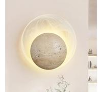Yellow Travertine Wall Sconce with Smoke Glass Shade round Modern Lamp near Bed Reading Light for Farmhouse Bedroom Hallway Living Room
