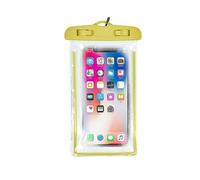(Yellow)Universal Mobile Phone Transparent Waterproof Bag Three-layer Sealed Drifting