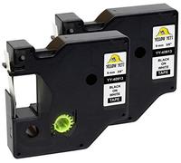 Yellow Yeti 2 Rubans Cassettes 40913 S0720680 noir sur blanc 9mm x 7m Étiquettes compatibles pour Etiqueteuses DYMO LabelManager PnP 160 210D 280 360D 420P 500TS MobileLabeler LabelWriter 450 Duo