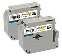 Yellow Yeti 2 Rubans Cassettes M K231 MK231 MK-231BZ noir sur blanc 12mm x 8m Étiquettes compatibles pour Etiqueteuses Brother P-Touch BB-4 PT-55 PT-65 PT-70 PT-80 PT-85 PT-90 PT-M95 PT-100 PT-110