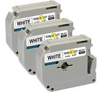 Yellow Yeti 3 Rubans Cassettes M K221 MK221 MK-221BZ noir sur blanc 9mm x 8m Étiquettes compatibles pour Etiqueteuses Brother P-Touch BB-4 PT-55 PT-65 PT-70 PT-80 PT-85 PT-90 PT-M95 PT-100 PT-110