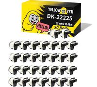 Yellow Yeti 30 rouleaux DK-22225 étiquettes continues 38mm x 30,48m compatibles pour Brother P-Touch QL-500 QL-570 QL-700 QL-710W QL-720NW QL-800 QL-810W QL-820NWB QL-1050 QL-1100 QL-1110NWB