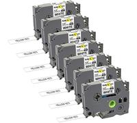 Yellow Yeti 7 Rubans Cassettes Laminé TZe-221 TZ-221 noir sur blanc 9mm x 8m Étiquettes compatibles pour Etiqueteuses Brother P-Touch PT-1000 PT-H100 PT-D210VP PT-D400 PT-D600VP PT-P700 PT-P750W CUBE