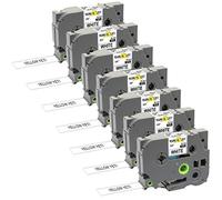 Yellow Yeti 7 Rubans Cassettes Laminé TZe-241 TZ-241 noir sur blanc 18mm x 8m Étiquettes compatibles pour Etiqueteuses Brother P-Touch PT-2030VP PT-D400 PT-D450VP PT-D600VP PT-H300 PT-P700 P750W CUBE