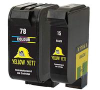 YELLOW YETI Remanufacturées 15 78 Cartouches d'encre Noir/Couleur pour HP Deskjet 3810 3820 815c 920c 940c 948c Officejet 5105 5110 V30 V40 V45 PSC 2120 700 720 750 760 900 950 Copier 310 Fax 1230