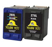 YELLOW YETI Remanufacturées 27 28 Cartouches d'encre Noir/Couleur pour HP Deskjet 3320 3325 3420 3520 3535 3550 3620 3650 5650 5850 Fax 1240 PSC 1110 1205 1210 1215 1315 1317 Officejet 4215