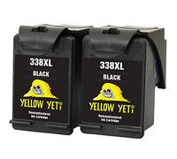 YELLOW YETI Remanufacturées 338 Cartouches d'encre Noir pour HP Photosmart 2575 2610 2710 2713 8150 8450 8750 C3180 DeskJet 460 460c 5740 6540 6620 6840 9800 PSC 1610 2355 Officejet 100 150 6210 H470