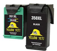 Yellow Yeti Remanufacturées 350XL 351XL Cartouches d'Encre Noir/Couleur pour HP Photosmart C4280 C4340 C4380 C4480 C4485 C4524 C4580 C4585 C5280 D5360 Deskjet D4260 D4360 Officejet J6424 J5780 J5785
