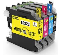 YELLOW YETI Remplacement pour Brother LC223 4 Cartouches d'encre compatibles pour Brother DCP-J4120DW MFC-J5320DW MFC-J5620DW MFC-J4420DW MFC-J4620DW MFC-J4625DW MFC-J680DW MFC-J5720DW MFC-J480DW