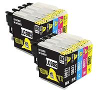 Yellow Yeti Remplacement pour Brother LC985 Cartouches d'Encre compatibles pour Brother DCP-J315W DCP-J125 DCP-J140W DCP-J515W MFC-J415W MFC-J220 MFC-J265W J410 (4 Noir + 2 Cyan + 2 Magenta + 2 Jaune)