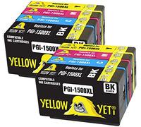 YELLOW YETI Remplacement pour Canon PGI-1500XL PGI-1500 XL Cartouches d'encre compatibles pour Canon MAXIFY MB2050 MB2350 MB2750 MB2150 MB2155 MB2755 (2 Noir + 2 Cyan + 2 Magenta + 2 Jaune)