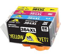 YELLOW YETI Remplacement pour HP 364 364XL Cartouches d'encre compatibles pour HP Photosmart 5520 5510 6520 7520 7510 6510 B209a Officejet 4620 Deskjet 3520 3070A (1 Noir, 1 Cyan, 1 Magenta, 1 Jaune)