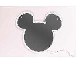 YELLOWPOP Panneau néon Disney Mickey Mouse (argenté), panneau néon pour décoration murale, lumières néon LED économes en énergie pour tous les murs, facile à installer, panneau néon personnalisé et