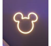 Yellowpop Panneau néon Disney Mickey Mouse (oreilles), décoration murale, lumières néon LED écoénergétiques pour tous les murs, facile à installer, panneau néon personnalisé et décoration murale