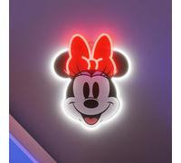 YELLOWPOP Panneau néon Disney Minnie Mouse imprimé (visage), pour décoration murale, lumières néon LED économes en énergie pour tous les murs, facile à installer, panneau néon personnalisé et
