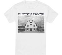 Yellowstone - "Dutton Barn" T-shirt pour homme TV5675 (S) (Blanc)