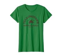 Yellowstone Dutton Ranch Montana Distressed Horse Riding T-Shirt, Femme, Vert Kelly, 3XL