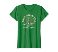 Yellowstone Dutton Ranch Montana Logo T-Shirt, Femme, Vert Kelly, L