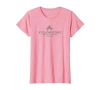 Yellowstone Dutton Ranch Montana Rodeo Shape Logo T-Shirt, Femme, Rose, S
