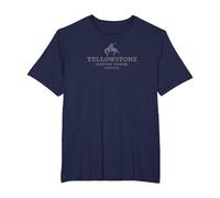 Yellowstone Dutton Ranch Montana Rodeo Shape Logo T-Shirt, Homme Grandes Tailles, Bleu Marine, 5X Tall
