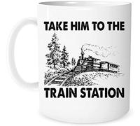 Yellowstone Dutton Ranch Mug avec inscription « Take Him To The Train Station », tasse à café, cadeau d'anniversaire, Noël, 325 ml