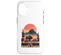 Yellowstone is My Happy Place Bison National Park Coque pour iPhone 16
