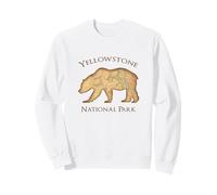 Yellowstone National Park Grizzly Bear Carte aérienne Vintage Sweatshirt