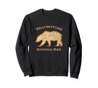 Yellowstone National Park Grizzly Bear Carte aérienne Vintage Sweatshirt