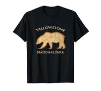 Yellowstone National Park Grizzly Bear Carte aérienne Vintage T-Shirt
