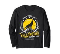 Yellowstone National Park Loup gris pour amateurs de randonnée et de camping Manche Longue