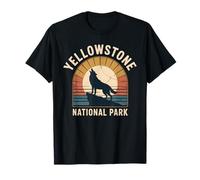 Yellowstone National Park Wolf Moon Vintage Camping Randonnée T-Shirt