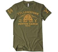 Yellowstone Officiellement sous Licence Barn Hommes T-Shirt (Olive), Grand
