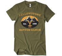 Yellowstone Officiellement sous Licence Dutton Ranch Montana - Est. 1883 Hommes T-Shirt (Olive), X-Large