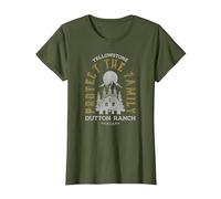 Yellowstone Protect The Family - Licence Officielle T-Shirt, Femme, Olive, XL