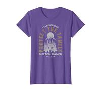Yellowstone Protect The Family - Licence Officielle T-Shirt, Femme, Violet Chiné, XL