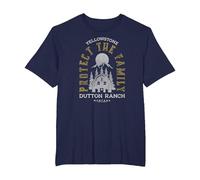 Yellowstone Protect The Family - Licence Officielle T-Shirt, Homme Grandes Tailles, Bleu Marine, 3X Tall