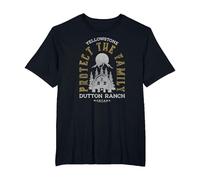 Yellowstone Protect The Family - Licence Officielle T-Shirt, Homme Grandes Tailles, Noir, 4X Tall