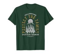Yellowstone Protect The Family - Licence Officielle T-Shirt, Homme, Vert Forêt, M