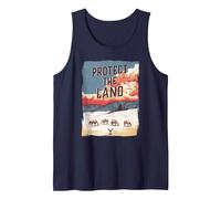 Yellowstone Protect The Land Scenic Landscape Débardeur, Homme, Bleu Marine, XL