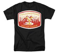 Yellowstone - Ranch Dutton Avec Montagnes - T-Shirt Unisexe Adulte - Noir