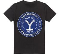 Yellowstone - T-shirt "Authentic Blue" pour homme TV13407 (S) (Noir)