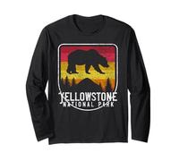Yellowstone T-shirt de parc national de montagne, camping, randonnée, randonnée Manche Longue
