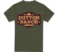 Yellowstone - T-shirt "Dutton Ranch" pour homme TV13406 (XXL) (Vert militaire)