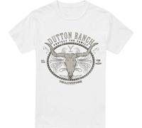 Yellowstone - T-shirt "Dutton Ranch" pour homme TV5673 (S) (Blanc)