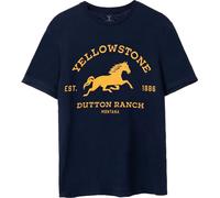 Yellowstone - T-shirt manches courtes pour homme "Dutton Ranch" NS7513 (S) (Bleu marine)