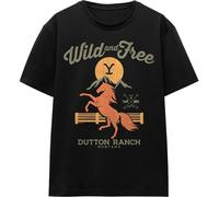 Yellowstone - T-shirt "Wild & Free" pour homme/femme unie TV16988 (XL) (Noir)