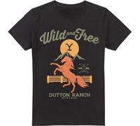 Yellowstone - T-shirt "Wild & Free" pour homme TV5696 (XXL) (Noir)
