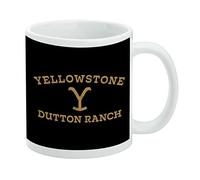 Yellowstone - Tasse à café en céramique Dutton Ranch - Tasse à café fantaisie pour café, thé et boissons chaudes, 325 ml, blanc